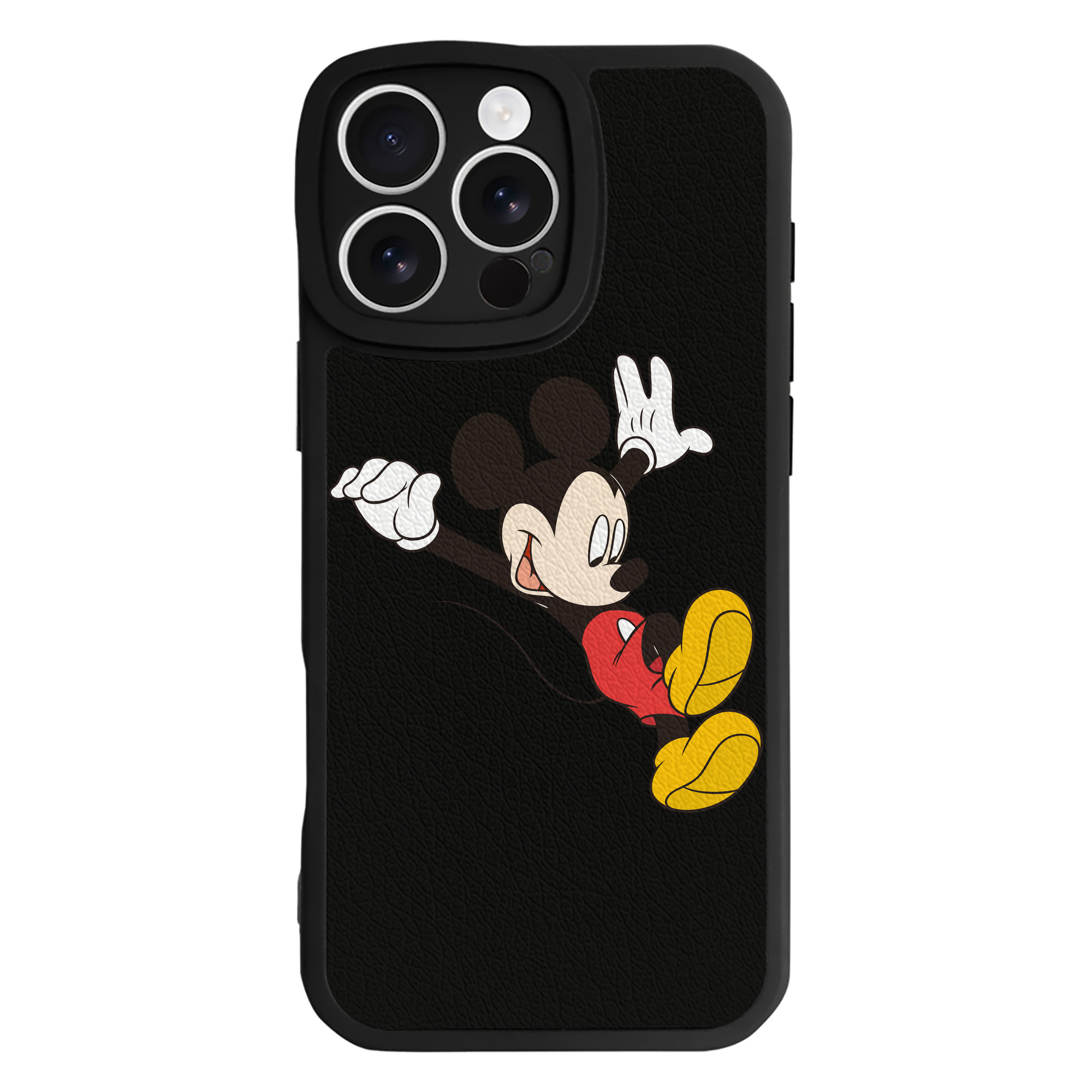 （画像用） ミッキーマウス Mickey Mouse 【iPhone 16シリーズ対応】シリコンスマホケース（レザー調） 材質：シリコン